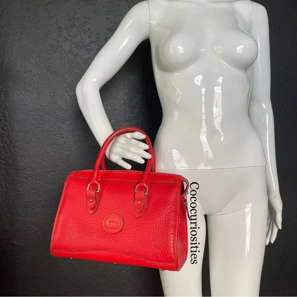 Dooney and Bourke awl Leather Red satchel crossbody bag P29 - Picture 5 of 16